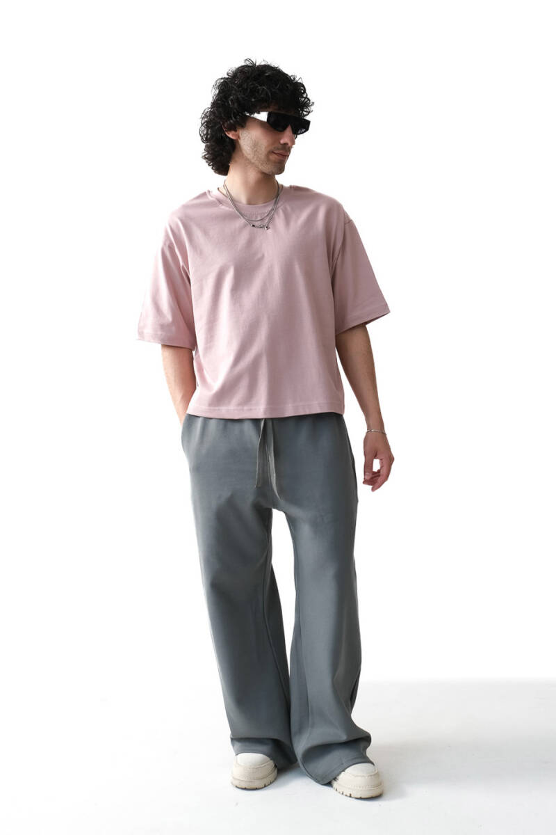 Pudra Boxy Fit Tişört - 4