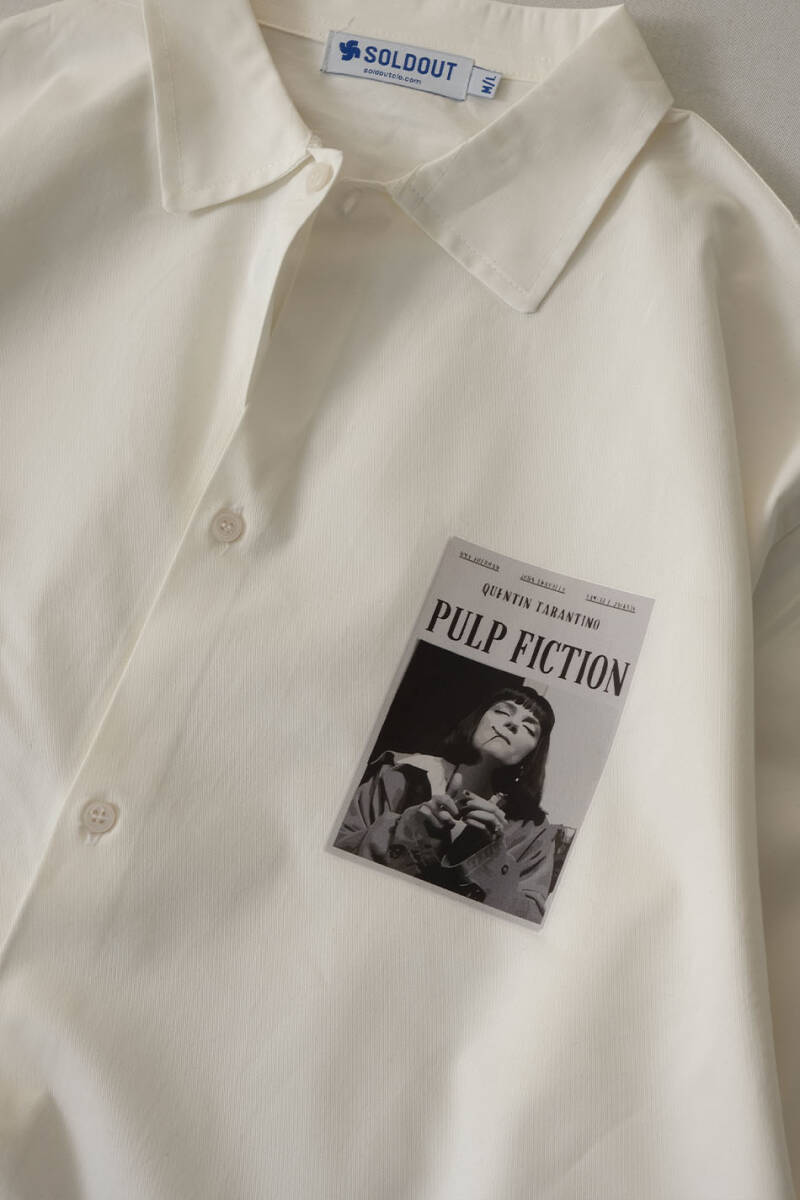 Pulp Fiction Ekru Essential Oversize Gömlek - 1