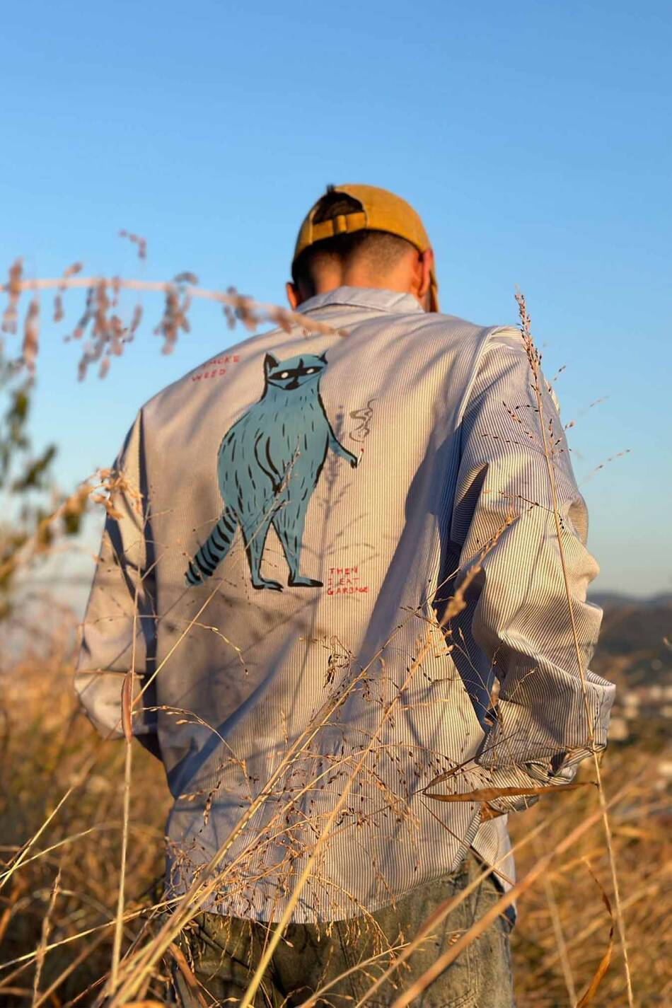 Raccoon İnce Mavi Çizgili Oversize Gömlek - SOLDOUT