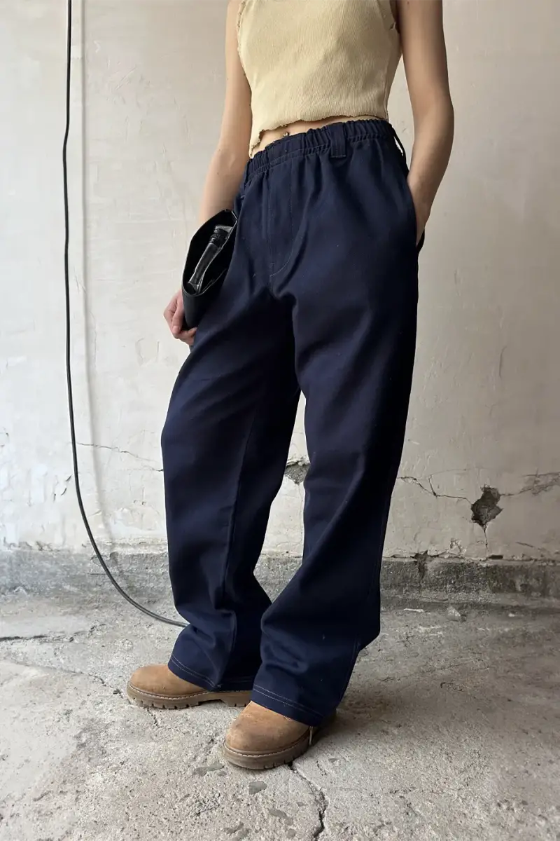 Lacivert Gabardin Baggy Pantolon - SOLDOUT (1)