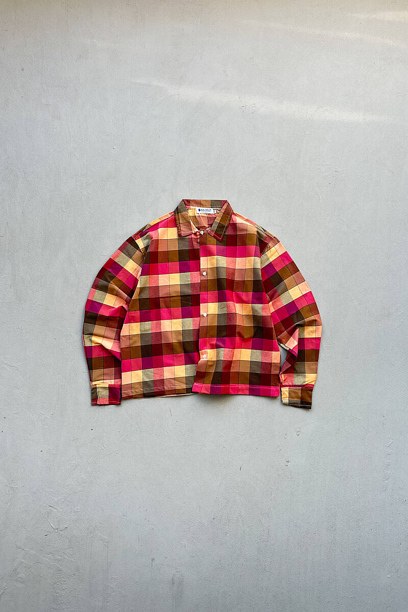 Renkli Kare Desenli Oversize Gömlek - SOLDOUT