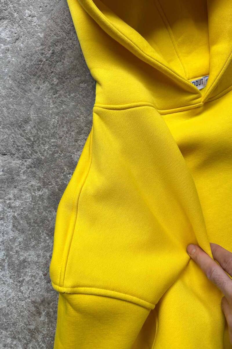 Sarı Oversize Boxy Fit Hoodie - 3