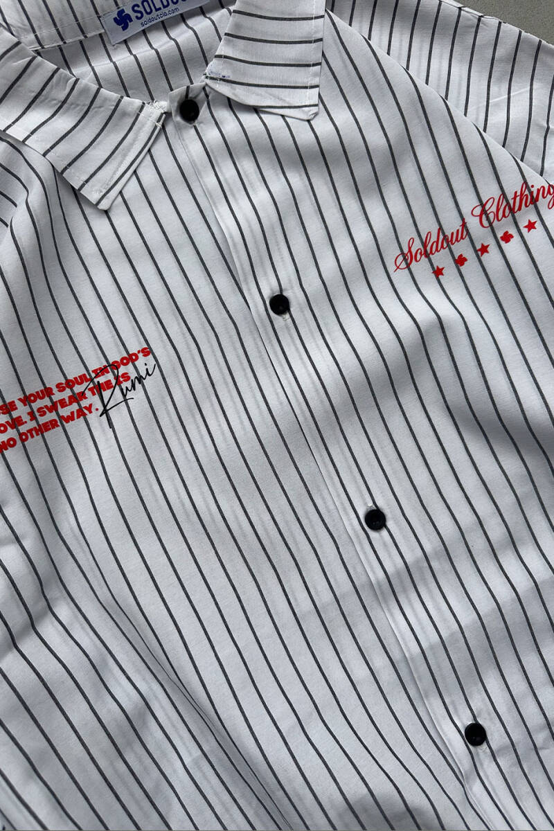 Lose Your Soul İnce Siyah Çizgili Layered Gömlek - SOLDOUT (1)