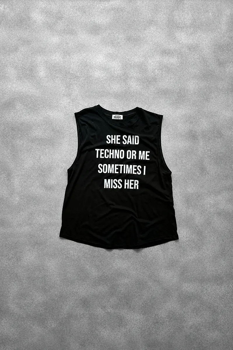 She Said Techno Or Me Baskılı Sporcu Atlet - 1