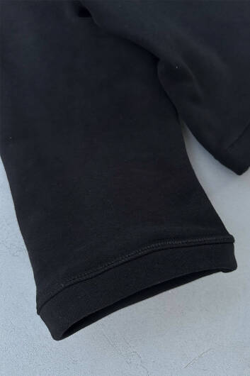 Siyah 555 GSM Loose Fit Zip Ceket - 3