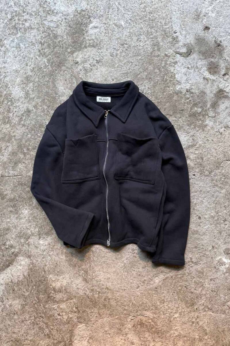 Siyah 555 GSM Regular Fit Zip Ceket - SOLDOUT