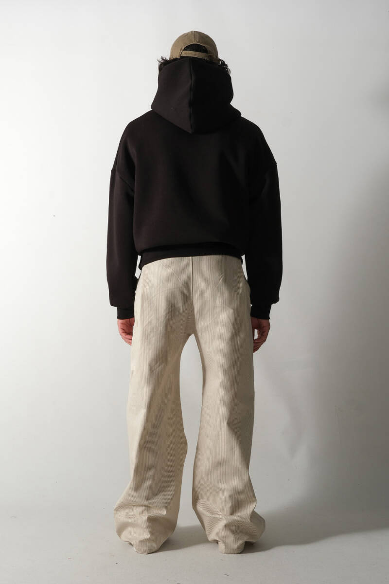 Siyah Oversize Boxy Fit Hoodie - 7
