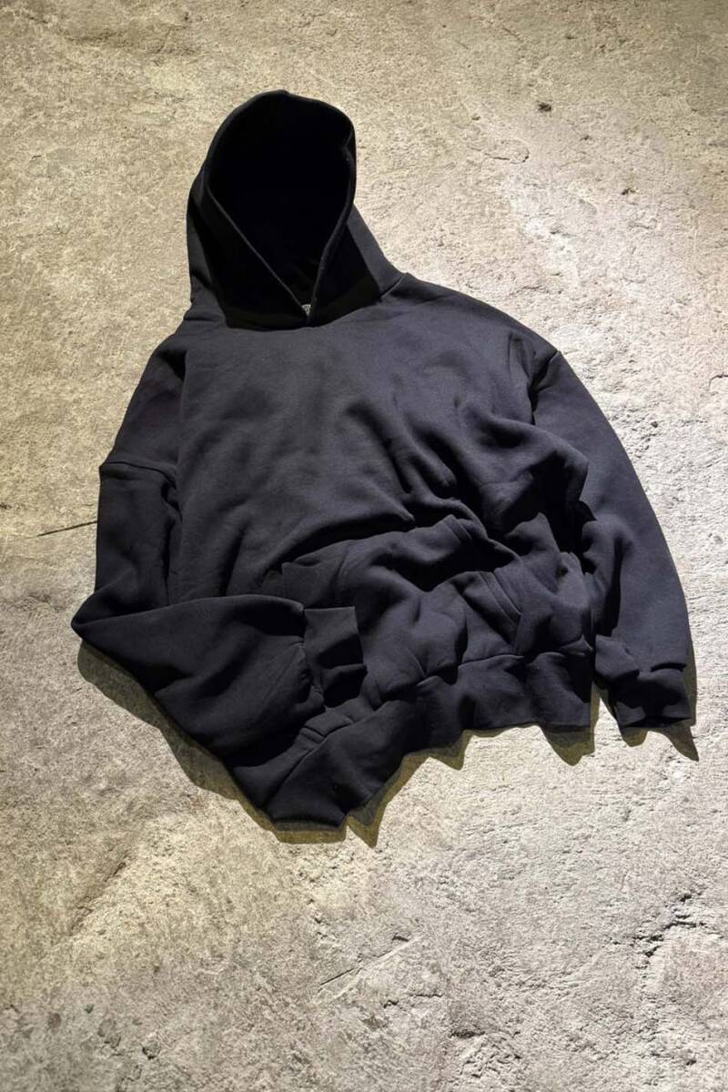 Siyah Oversize Boxy Fit Hoodie - 12