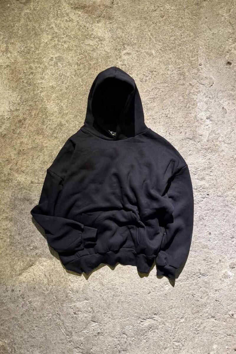 Siyah Oversize Boxy Fit Hoodie 