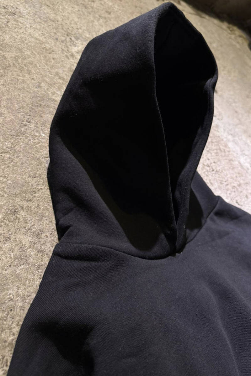 Siyah Oversize Boxy Fit Hoodie - 13