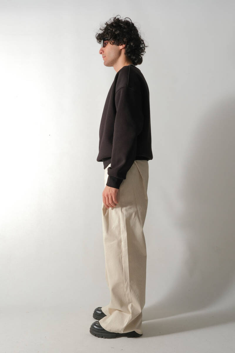 Siyah Oversize Boxy Fit Sweatshirt - 4