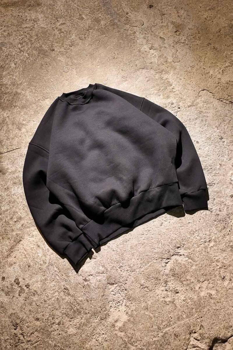 Siyah Oversize Boxy Fit Sweatshirt - 3