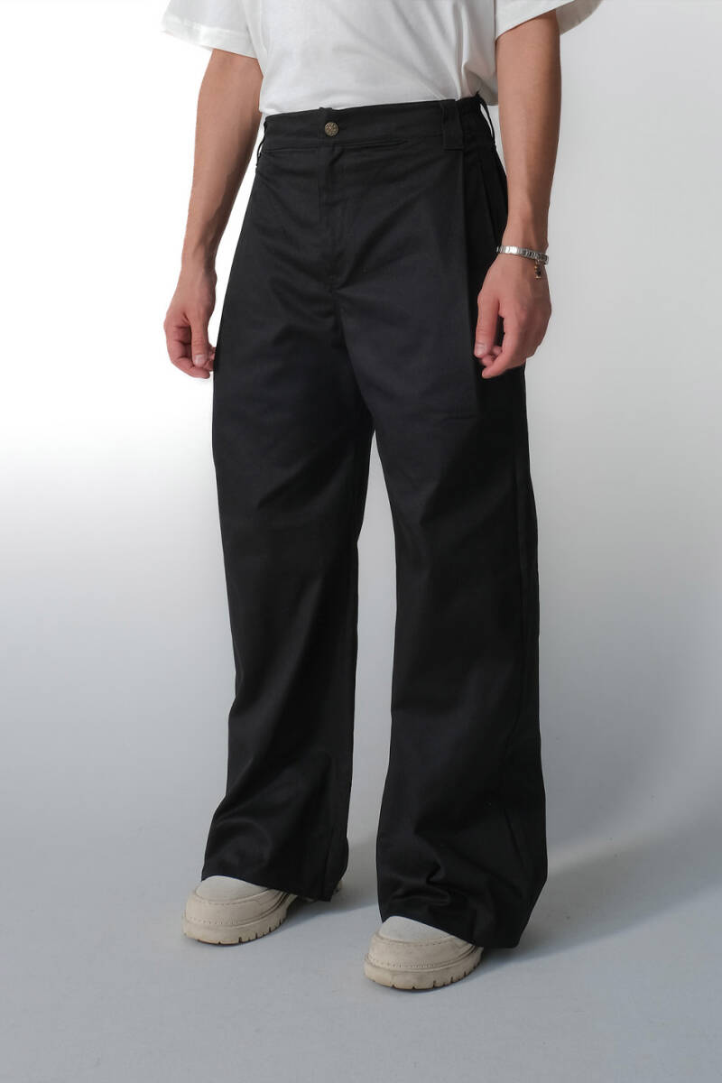 Çift Pileli Baggy Pantolon 