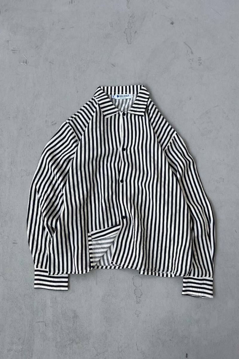 Siyah Çizgili Oversize Gömlek - 1
