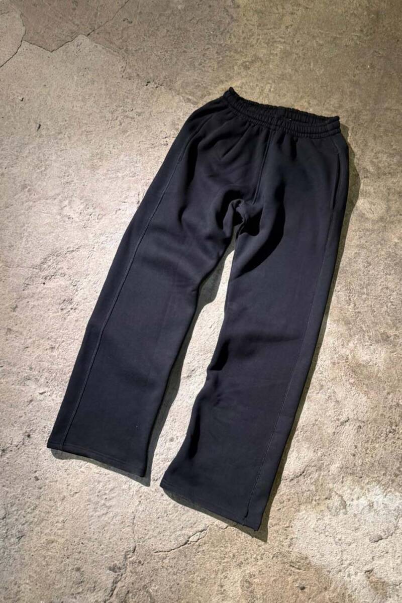 Siyah Çift Dikiş Detaylı Heavyweight Baggy Eşofman - 2