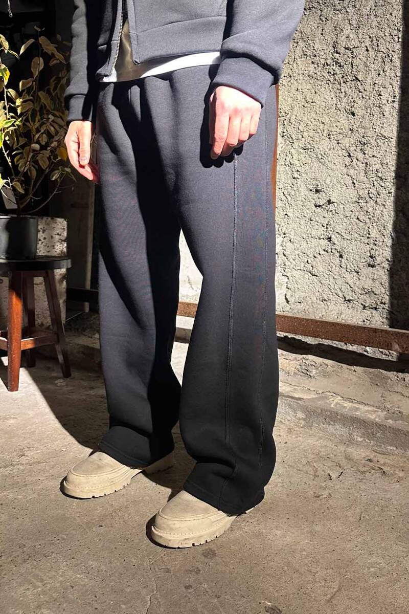 Siyah Çift Dikiş Detaylı Heavyweight (550GSM) Baggy Eşofman - SOLDOUT (1)