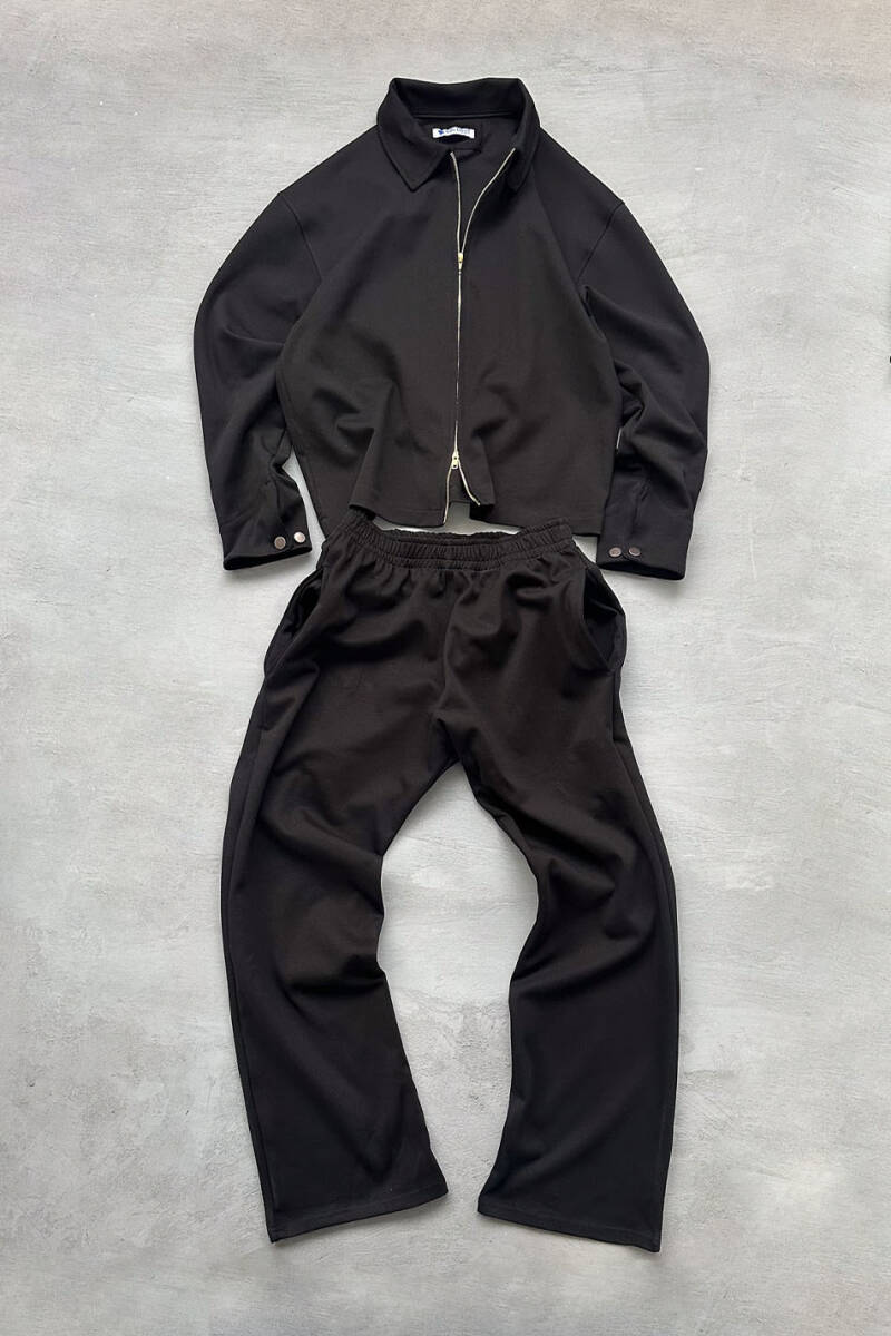 Siyah Double Face Baggy Pantolon - 3