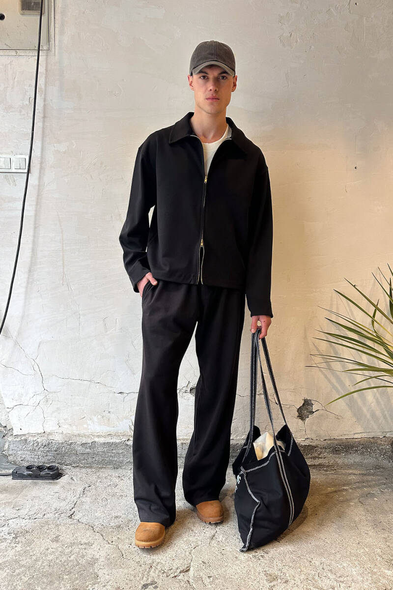 Siyah Double Face Baggy Pantolon - SOLDOUT (1)