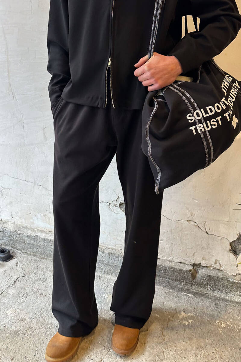 Siyah Double Face Baggy Pantolon - 6