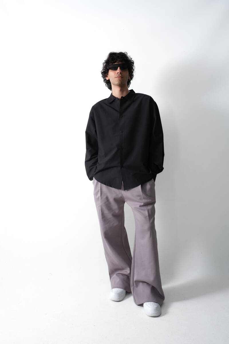 Siyah Essential Oversize Gömlek - 2