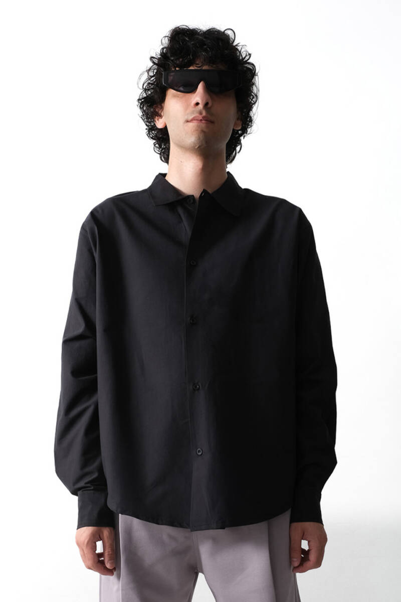 Siyah Essential Oversize Gömlek - SOLDOUT