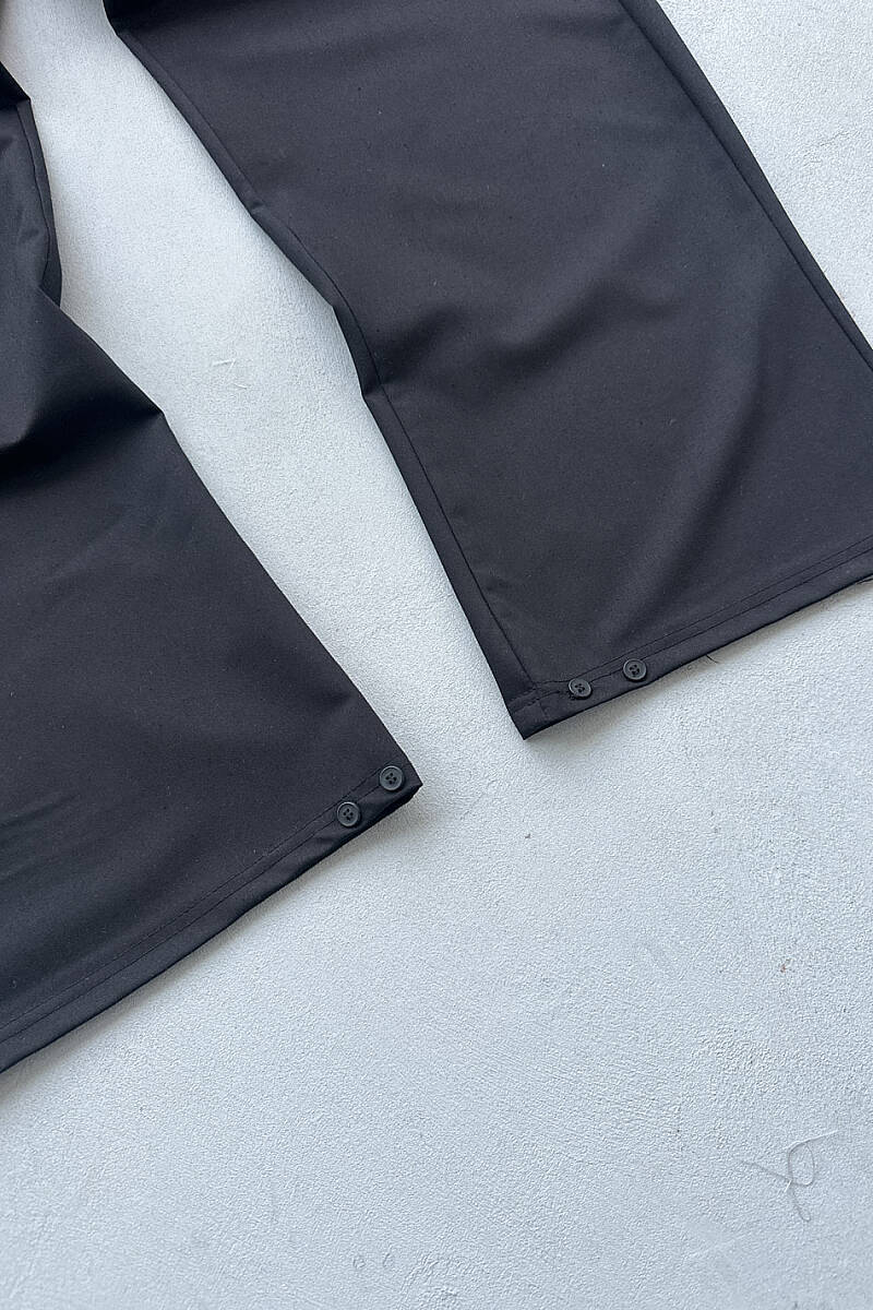 Siyah Fenna V2 Pileli Baggy Kumaş Pantolon - 10