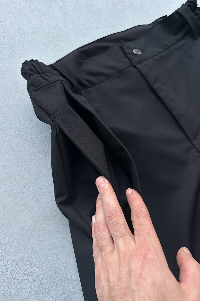 Siyah Fenna V2 Pileli Baggy Kumaş Pantolon - 11