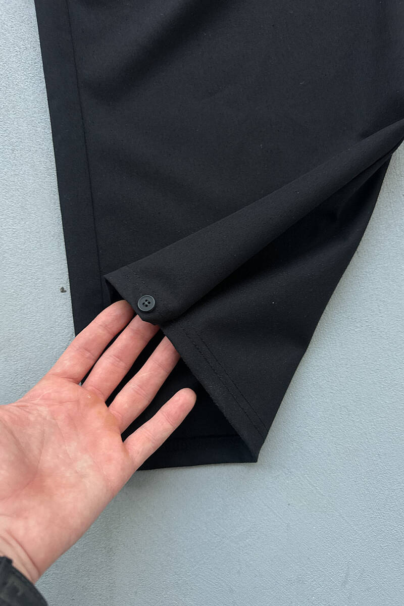 Siyah Fenna V2 Pileli Baggy Kumaş Pantolon - 13