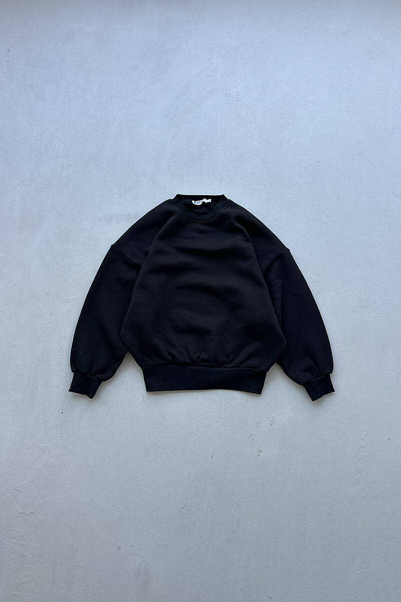 Siyah Heavyweight (550GSM) Oversize Boxy Fit Sweatshirt - SOLDOUT
