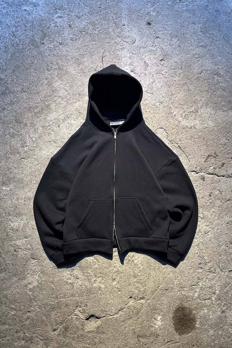 Siyah Heavyweight (550GSM) Oversize Boxy Fit Zip Hoodie V2 - SOLDOUT