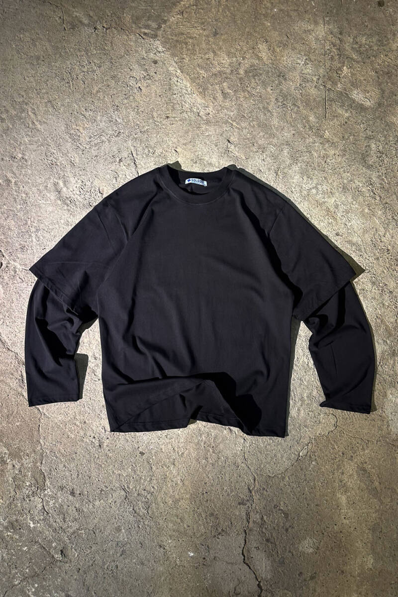 Siyah Layered Long Sleeve Tee - SOLDOUT