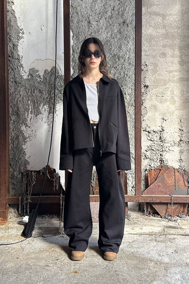 Siyah Workwear Boxy Fit Ceket - 7