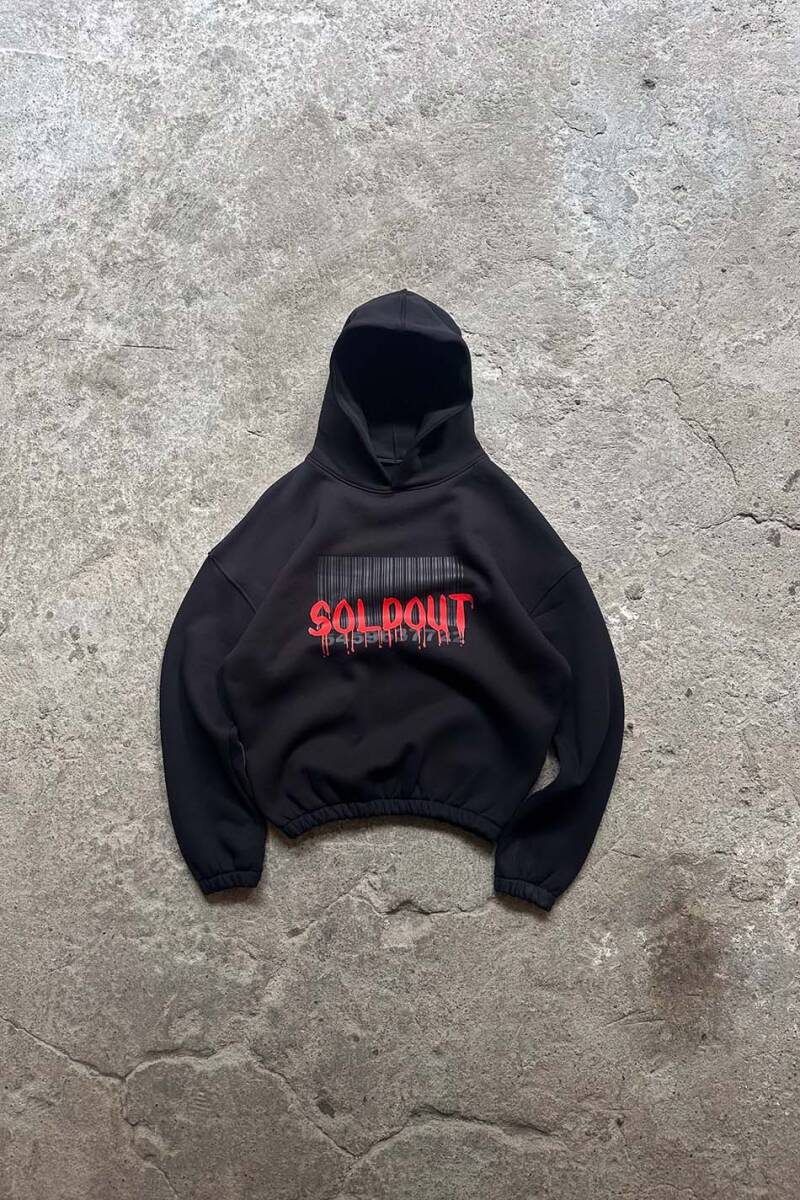 Soldout Barcode Oversize Boxy Fit Hoodie - SOLDOUT
