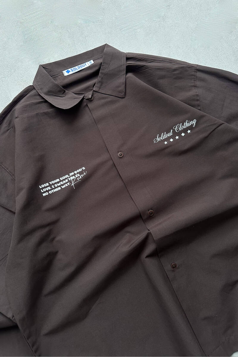 Soldout Clothing Acı Kahve Oversize Gömlek - 4
