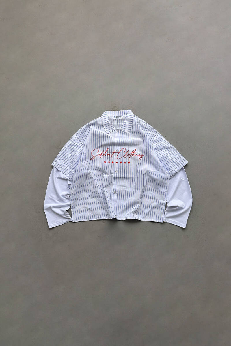 Soldout Clothing İnce Lacivert Çizgili Layered Gömlek - SOLDOUT