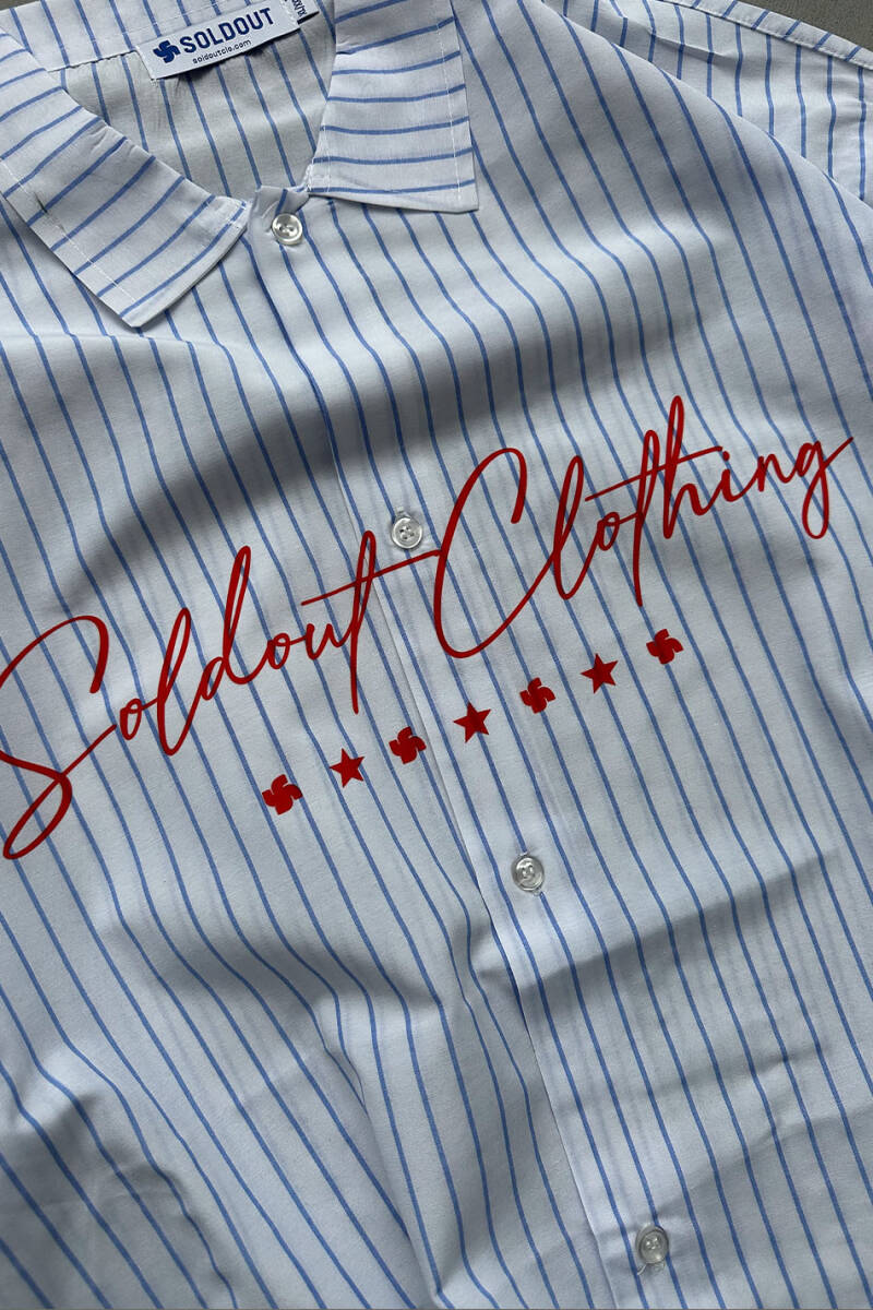 Soldout Clothing İnce Lacivert Çizgili Layered Gömlek - SOLDOUT (1)