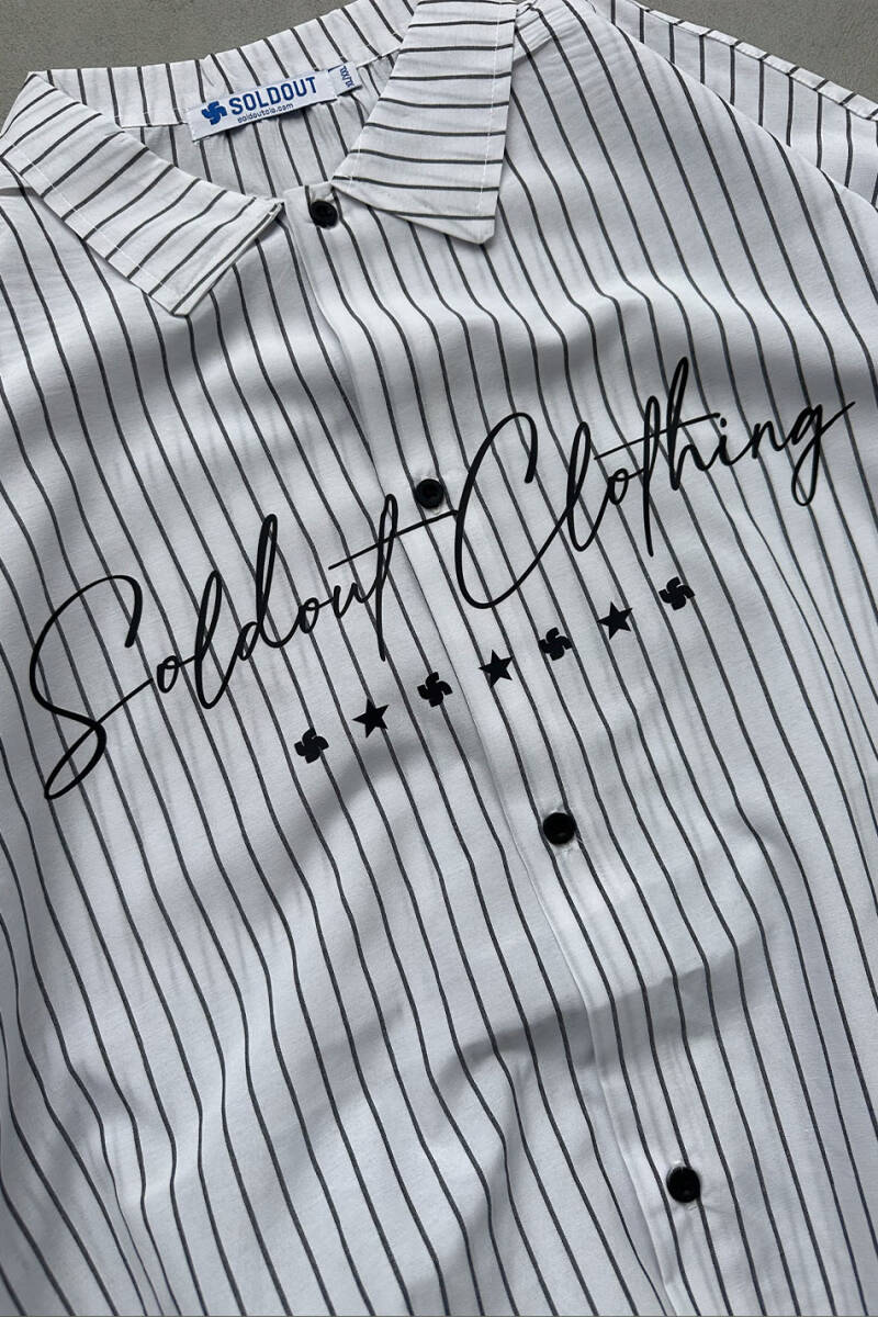 Soldout Clothing İnce Siyah Çizgili Layered Gömlek - SOLDOUT (1)