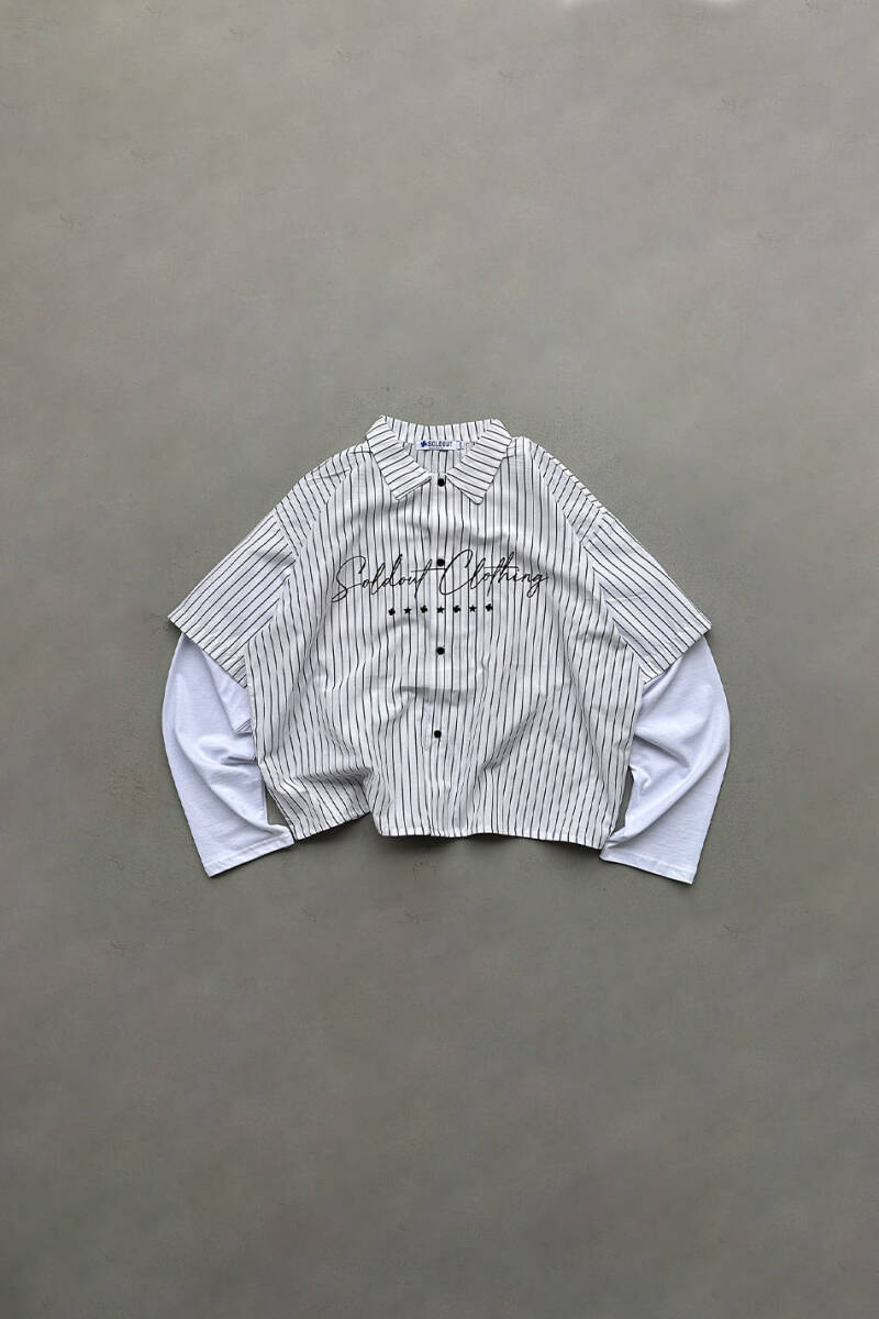 Soldout Clothing İnce Siyah Çizgili Layered Gömlek - SOLDOUT