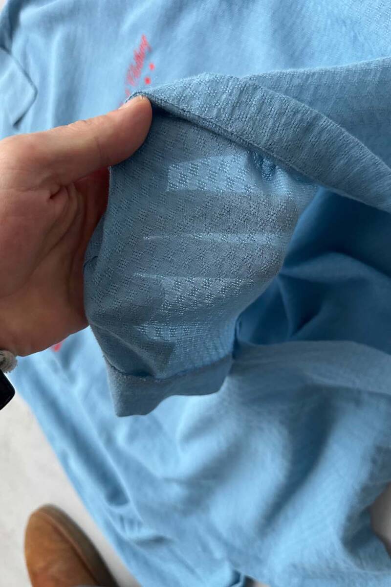 Soldout Clothing Kare Dokulu Mavi Oversize Gömlek - 3