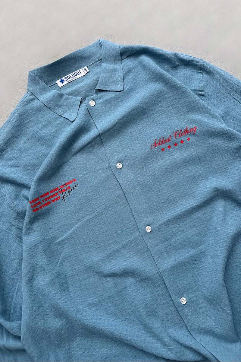 Soldout Clothing Kare Dokulu Mavi Oversize Gömlek - 4