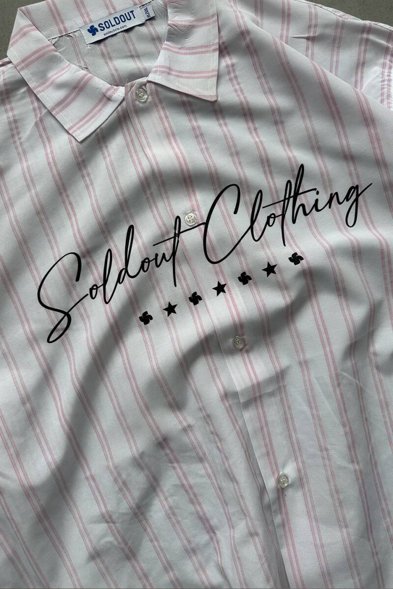 Soldout Clothing Pembe Çizgili Boxy Fit Layered Gömlek - SOLDOUT (1)