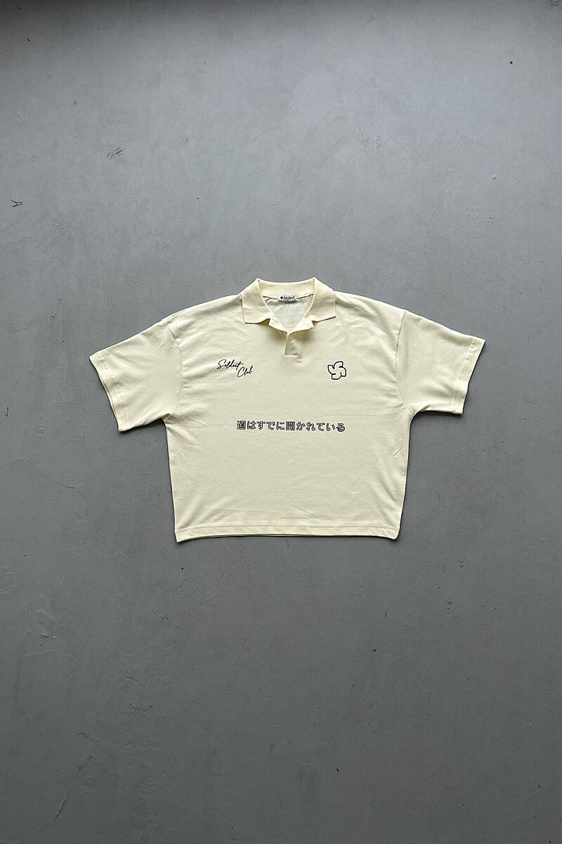 Soldout Clothing Polo Yaka Boxy Fit Crop Tişört - SOLDOUT
