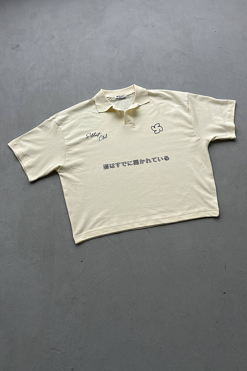 Soldout Clothing Polo Yaka Boxy Fit Crop Tişört - 6