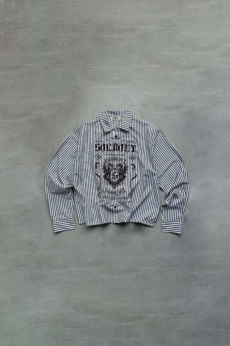 Soldout Dragon Antrasit Çizgili Boxy Fit Gömlek - SOLDOUT (1)