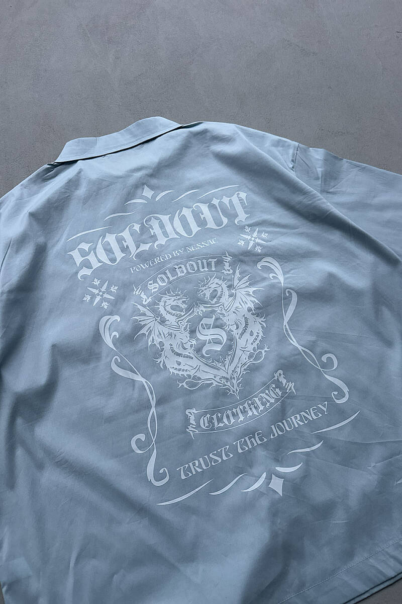 Soldout Dragon Bebek Mavisi Yarım Kol Boxy Fit Gömlek - 4