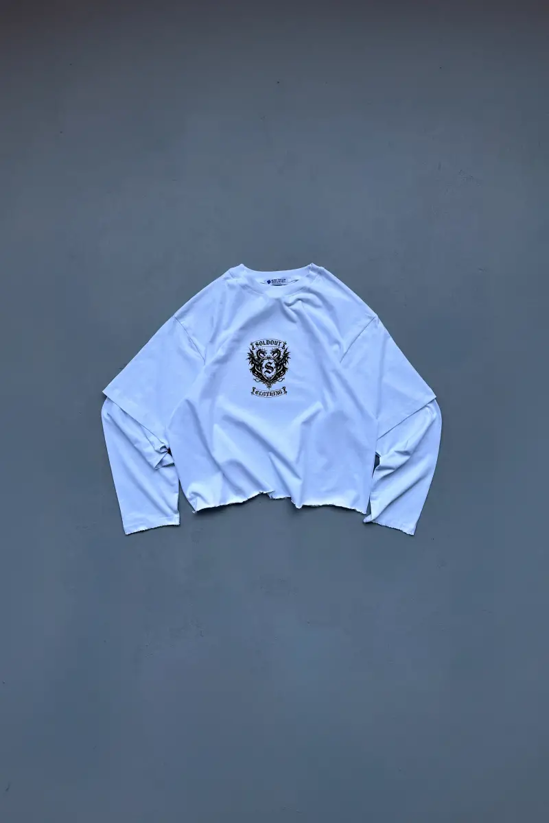 Soldout Dragon Beyaz Layered Long Sleeve Tee 