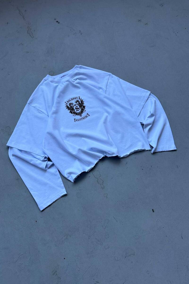 Soldout Dragon Beyaz Layered Long Sleeve Tee - 3