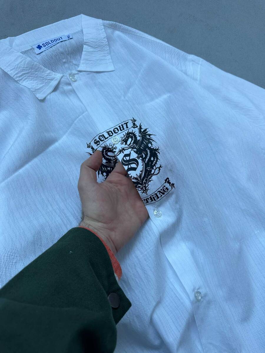 Soldout Dragon Çizgili Beyaz Distressed Gömlek - 3