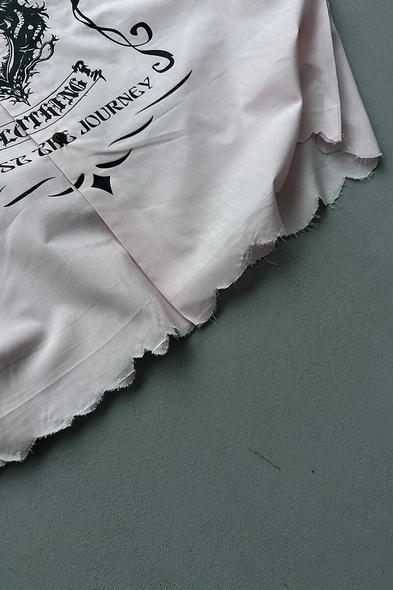Soldout Dragon Pudra Distressed Boxy Fit Yarım Kol Gömlek - SOLDOUT (1)