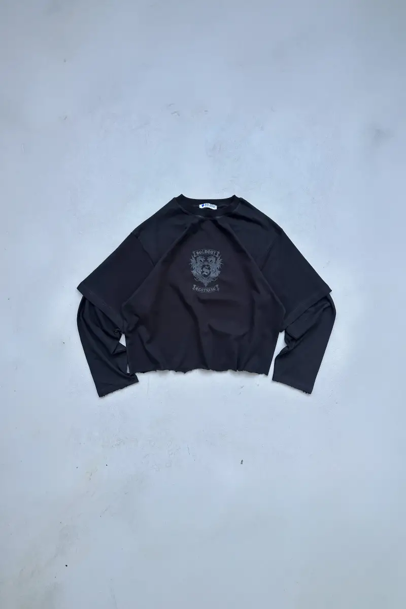 Soldout Dragon Siyah Layered Long Sleeve Tee - 1